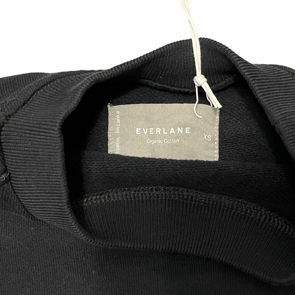 Everlane The Track Crew Sweatshirt Black Organic Cotton Oversized Sz XS #752 NWT - Picture 6 of 9